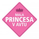 Nalepka / magnetna tablica Mala princesa v avtu