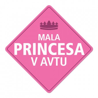 Nalepka / magnetna tablica Mala princesa v avtu