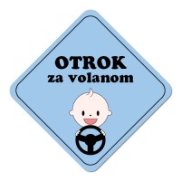 Nalepka / magnetna tablica Otrok za volanom, modra