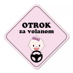Nalepka / magnetna tablica Otrok za volanom, rožnata