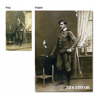 Reprodukcija stare fotografije na platno 70 x 100 cm